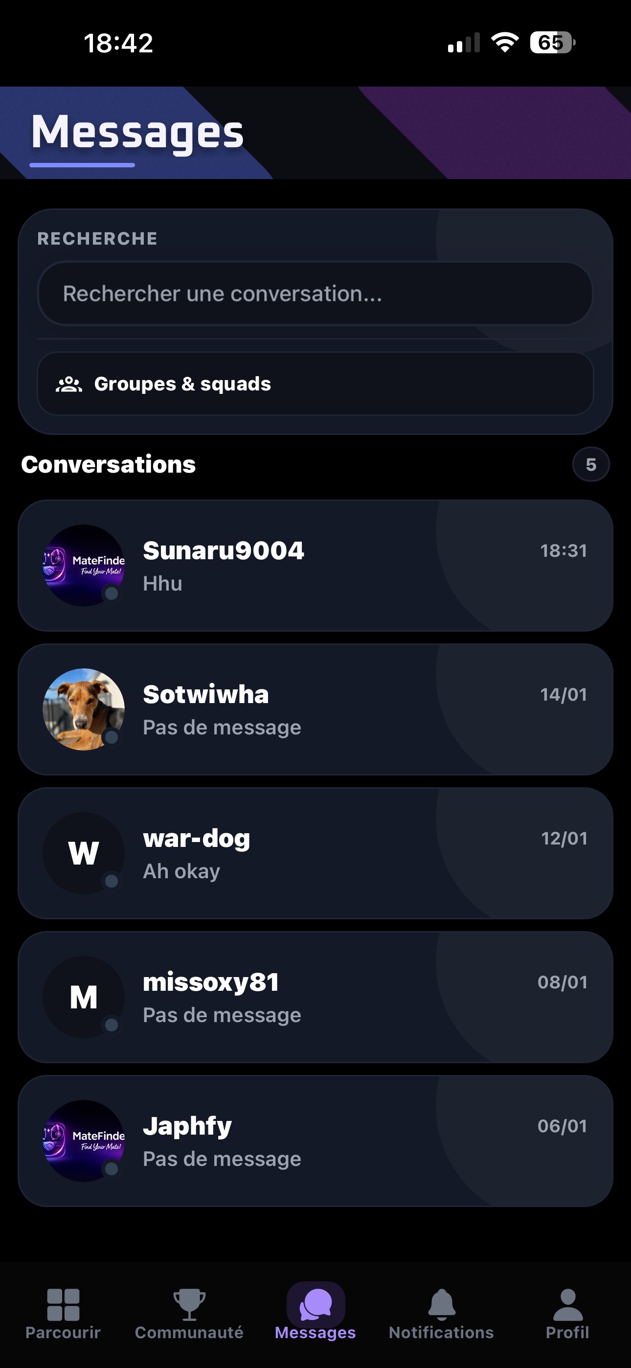 Messages Gryvex